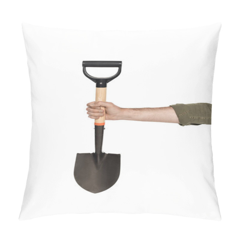 Personality  Man Holding Shovel Pillow Covers