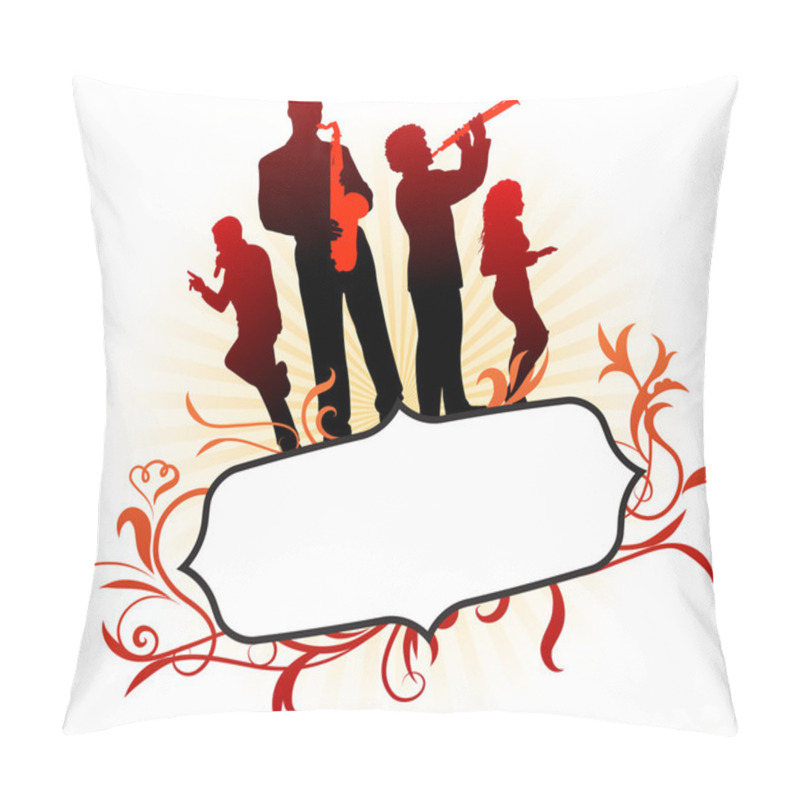 Personality  Music Group On Abstract Background Pillow Covers