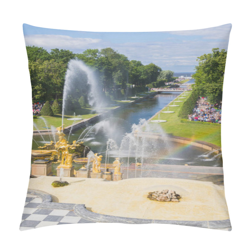 Personality  The Famous Park Of Fountains In Peterhof In The Summer Pillow Covers