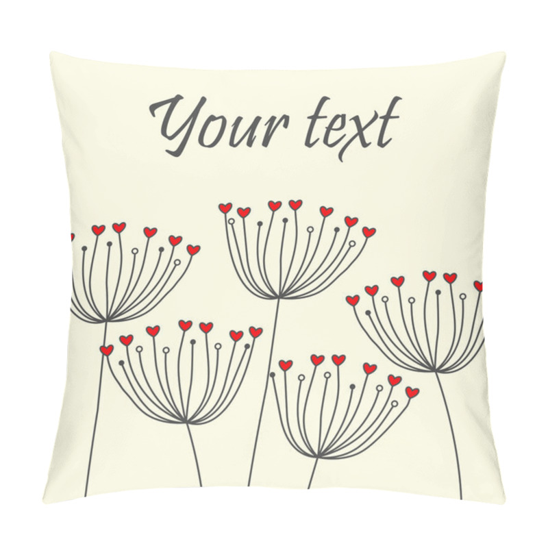 Personality  Cute Unique Floral Card With Dandelions And Hearts Pillow Covers