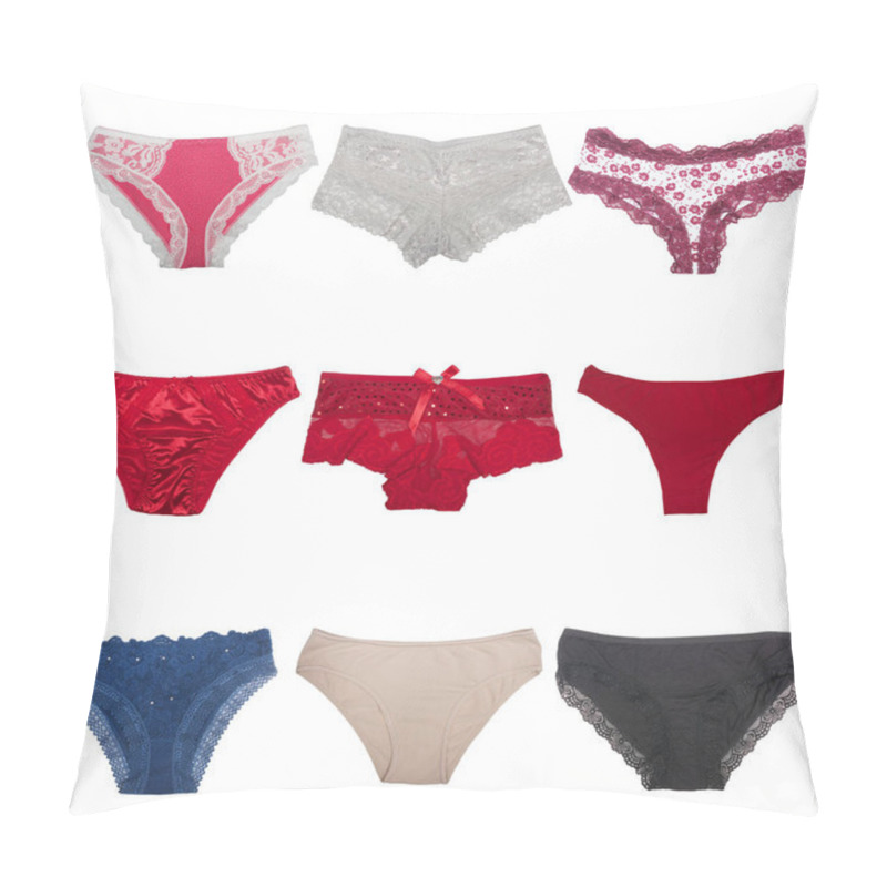 Personality  Set Of Various Female Panties Isolated Pillow Covers