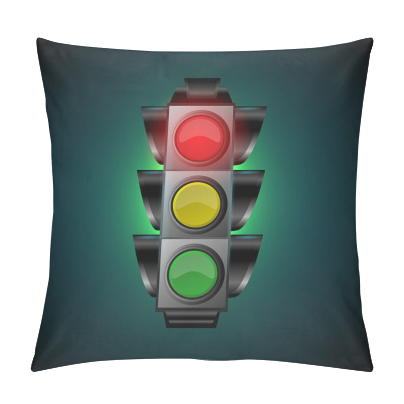 Personality  Vector Illustration Of Traffic Light Pillow Covers