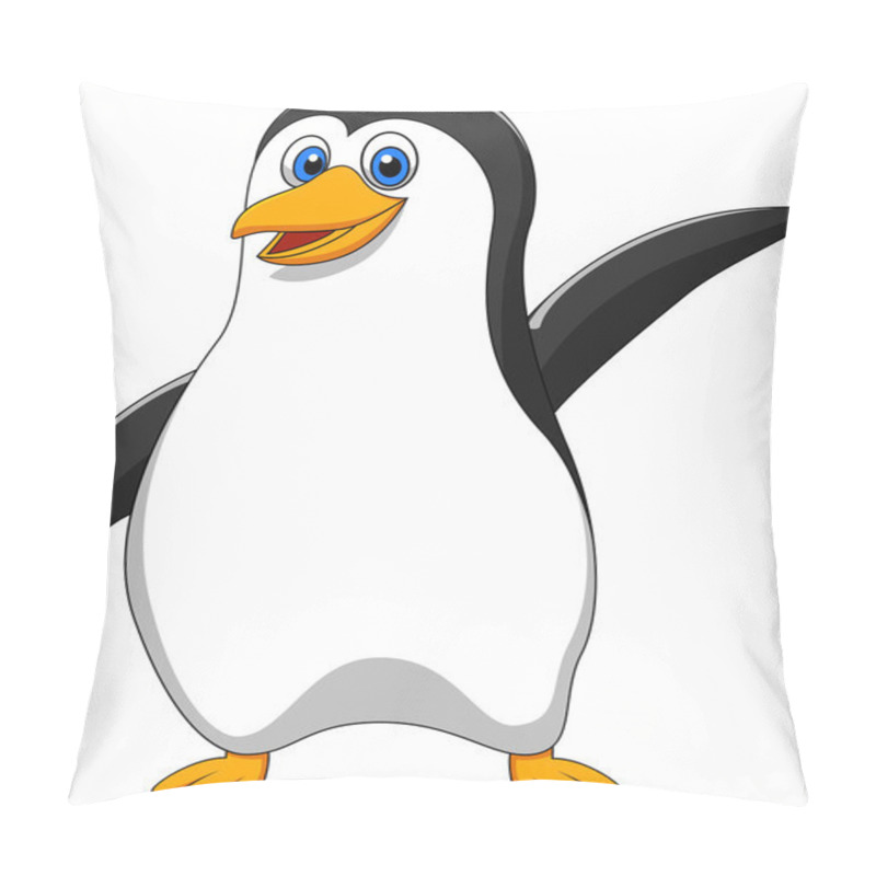 Personality  Cute Penguin Cartoon Waving Pillow Covers