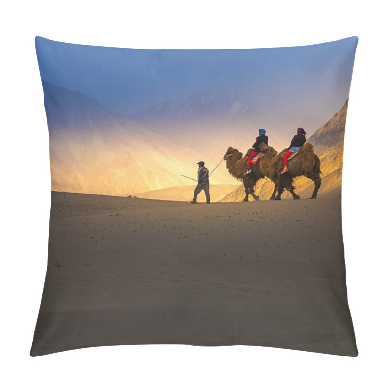 Personality  Camel Safari In Nubra Valley, Ladakh, India Pillow Covers