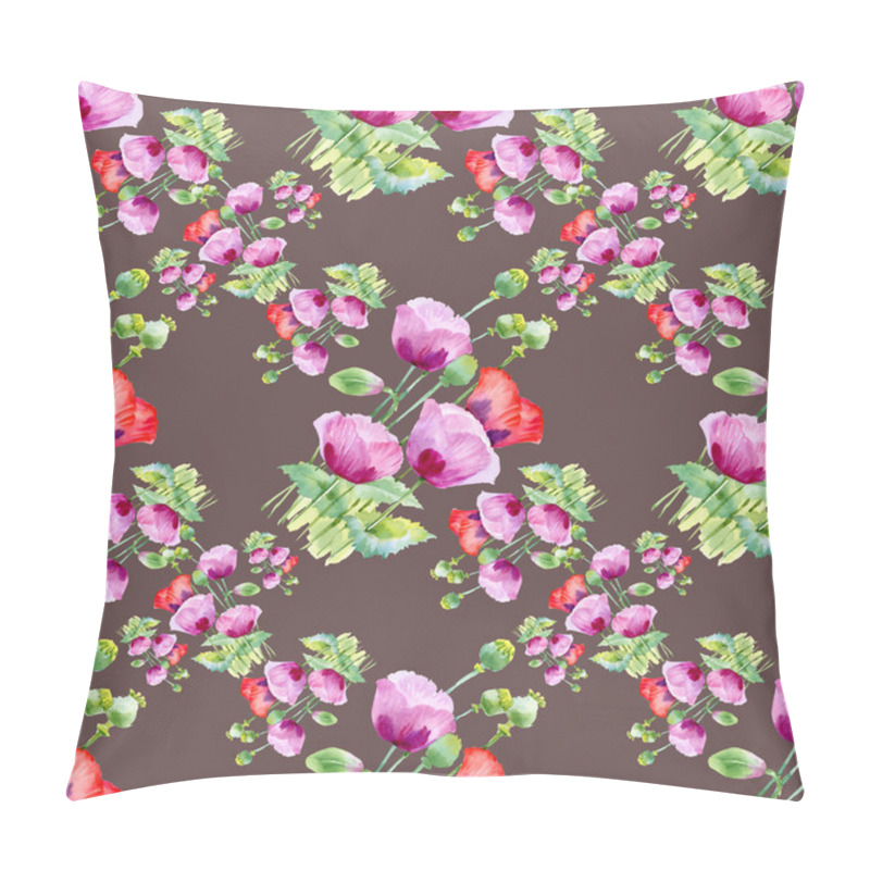 Personality  Seamless Pattern With Poppy Flowers Pillow Covers