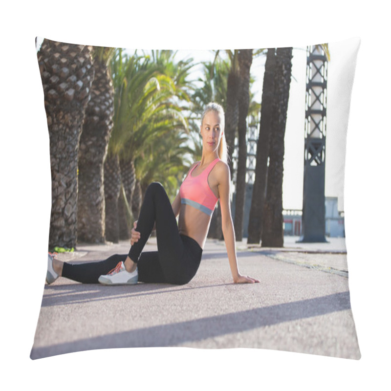 Personality  Fit Woman Relaxing After Physical Exercises Pillow Covers