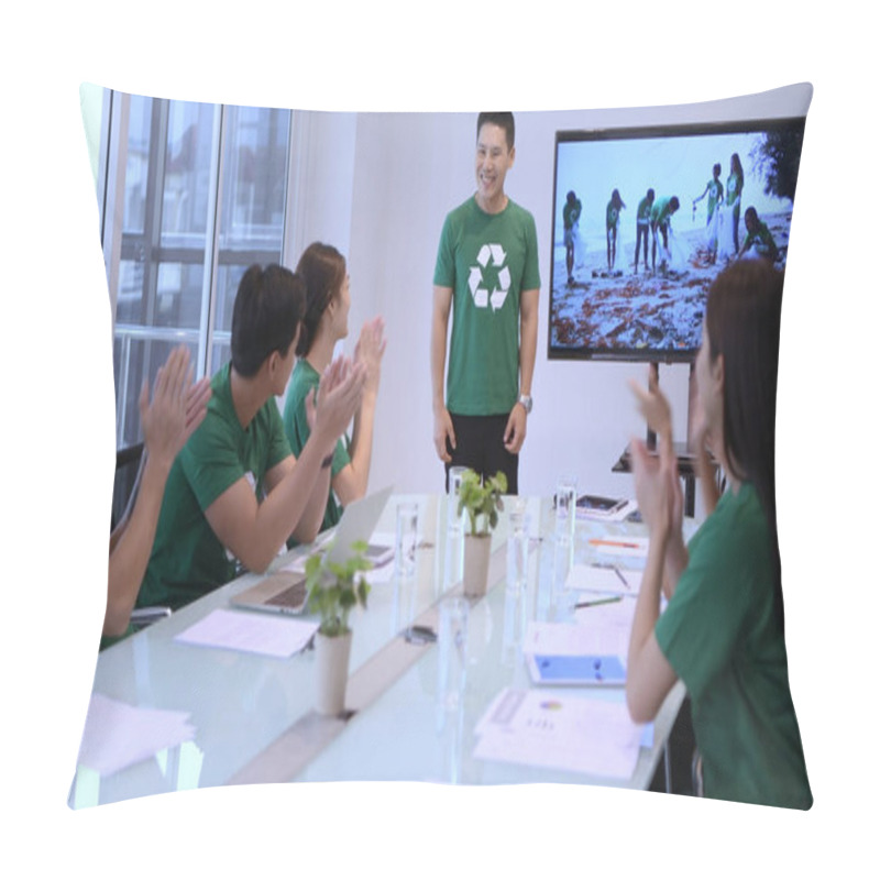 Personality  Participation Concept. Volunteer Team Talking For Work Together  Pillow Covers