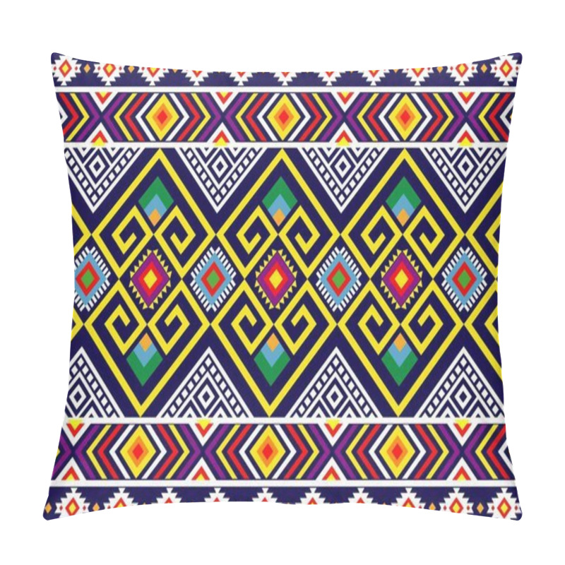 Personality  Vibrant Geometric Pattern Inspired By Tribal Motifs With Bold Shapes, Spirals, And Interlocking Diamonds. This Seamless Decorative Design Is Perfect For Textiles, Backgrounds, And Digital Art. Pillow Covers