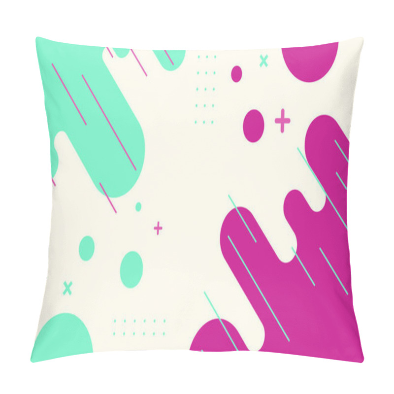 Personality  A Minimalist Abstract Pattern Featuring Vibrant Green And Pink Geometric Shapes On A White Background. Pillow Covers