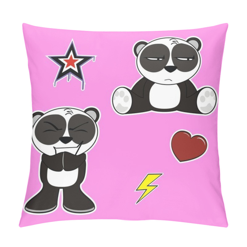 Personality  Little Panda Bear Cute Expressions Cartoon Set Pillow Covers