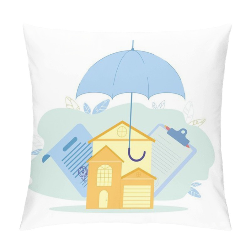 Personality  Property Insurance And Contracting, Vector Banner. Pillow Covers