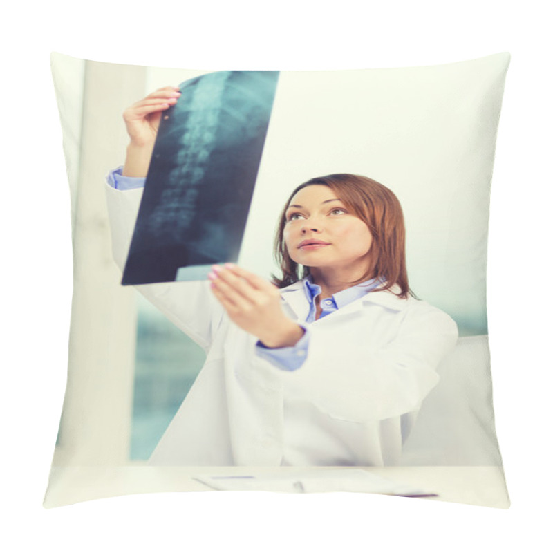 Personality  Concentrated Doctor Looking At X-ray Pillow Covers