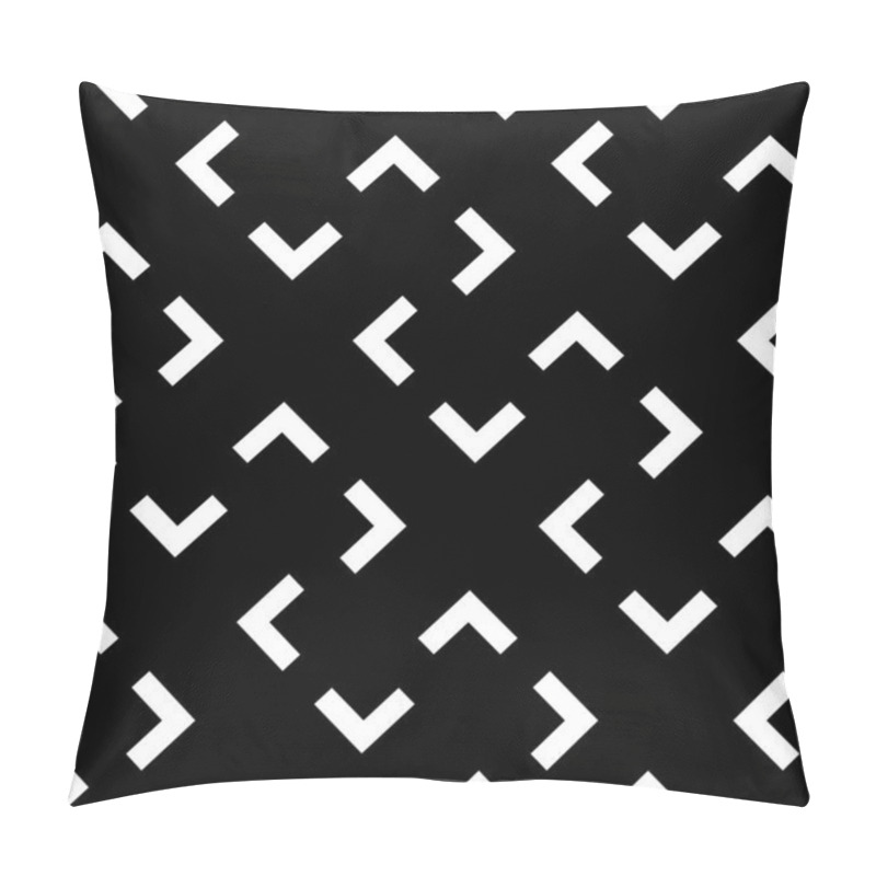 Personality  Vector. Black And White Abstract Ethnic Seamless Pattern. Background Of Angle Brackets. Mosaic. Design Of Packaging Paper, Textile Printing, Web Design, Cover, Advertising And Typographic Products. Pillow Covers