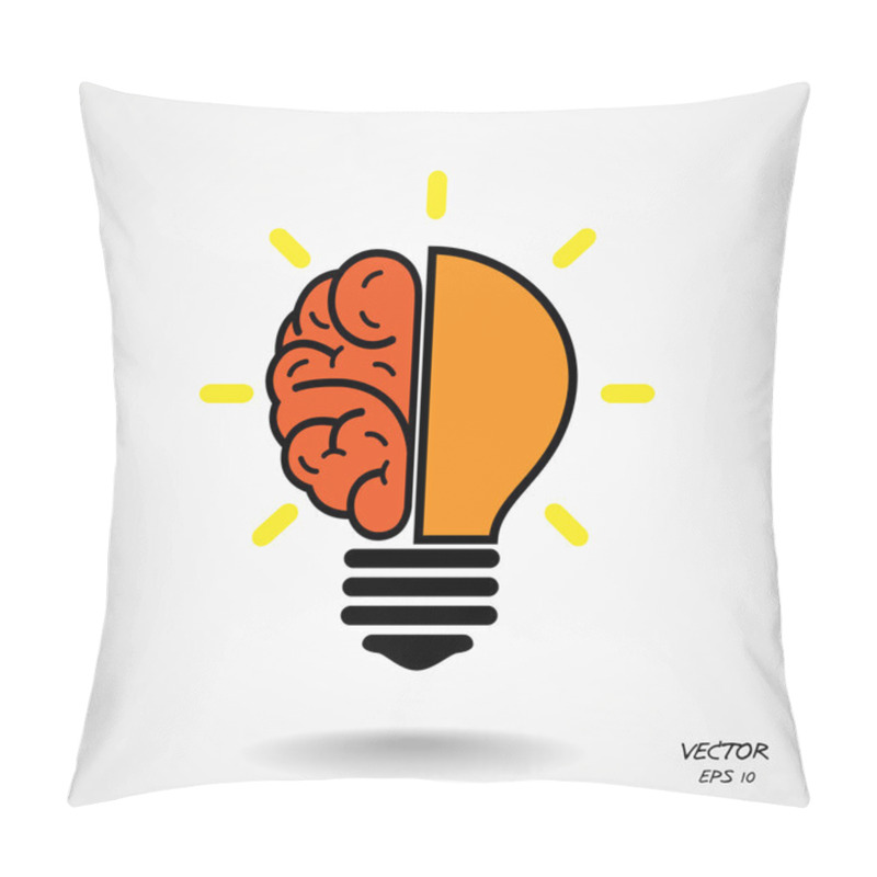 Personality  Creative Brain Symbol,creativity Sign,business Symbol,knowledge Pillow Covers