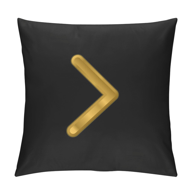 Personality  Arrow Point To Right Gold Plated Metalic Icon Or Logo Vector Pillow Covers