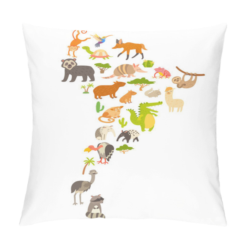 Personality  Animals World Map, South America Pillow Covers