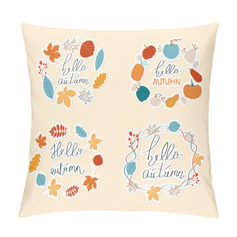 Personality  Hello Autumn Stickers Vector Pillow Covers