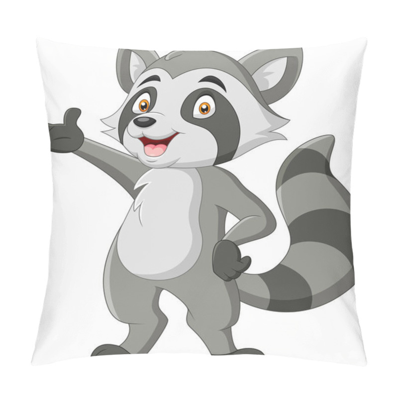 Personality  Cartoon Funny Raccoon Waving Hand Pillow Covers