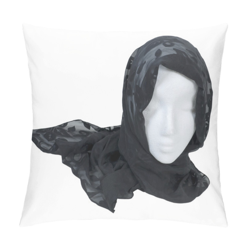 Personality  Wearing A Lacey Black Scarf Pillow Covers