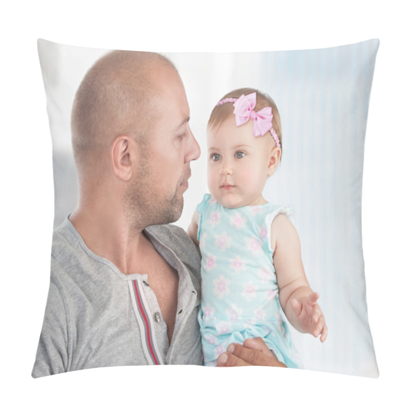 Personality  Happy Father With Baby Girl Pillow Covers