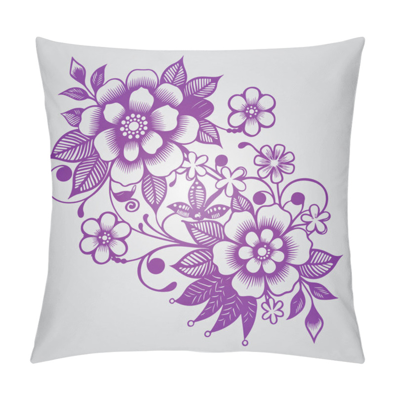 Personality  A Hand Drawn Illustration Floral Ornament With Flowers And Leaves Pillow Covers