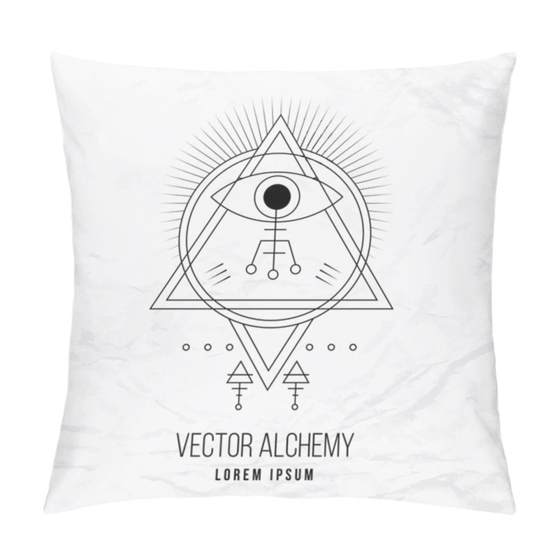 Personality  Vector Geometric Alchemy Symbol Pillow Covers