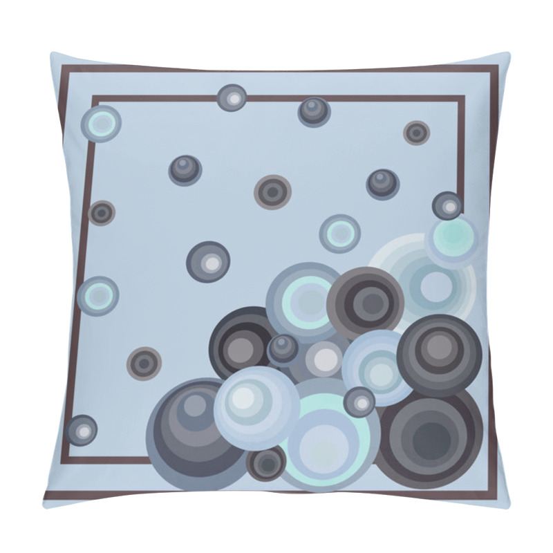 Personality  Abstract Pattern From Circles Of Different Sizes In A Frame Monochrome For Fabric, Scarf, Paper. Pillow Covers