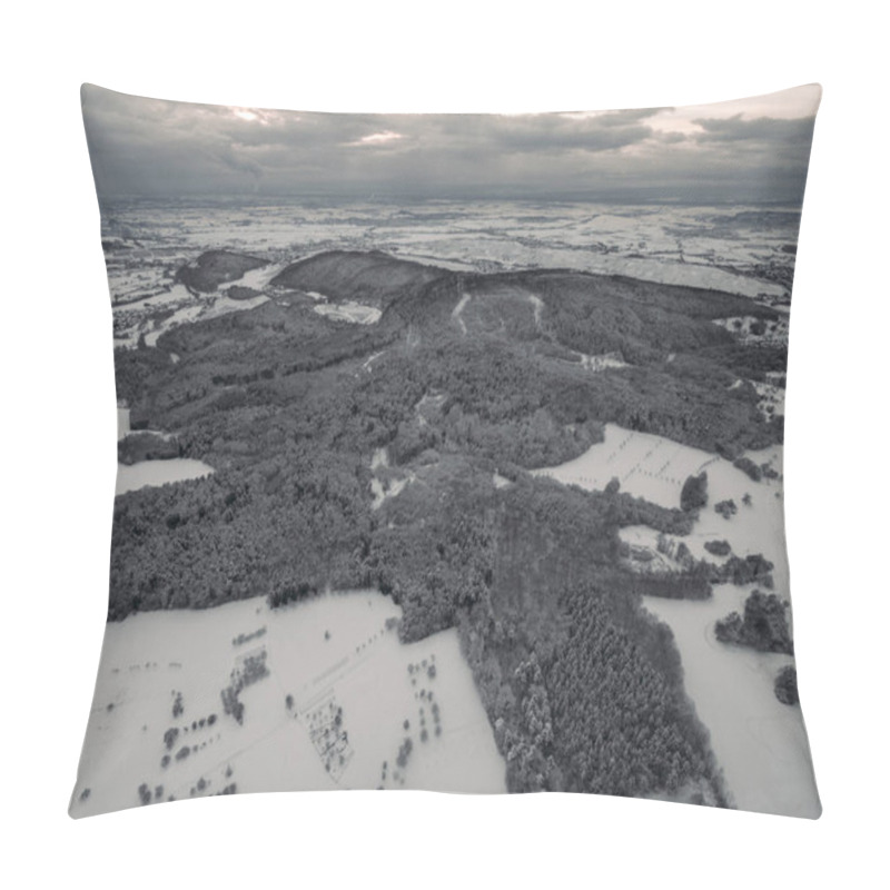 Personality  Aerial View Of Beautiful Winter Landscape With Snow-covered Trees And Fields, Germany Pillow Covers