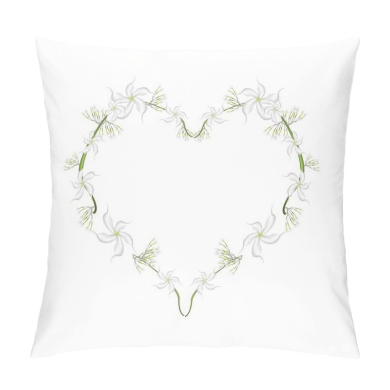 Personality  Cape Jasmine Flowers In A Heart Shape Pillow Covers