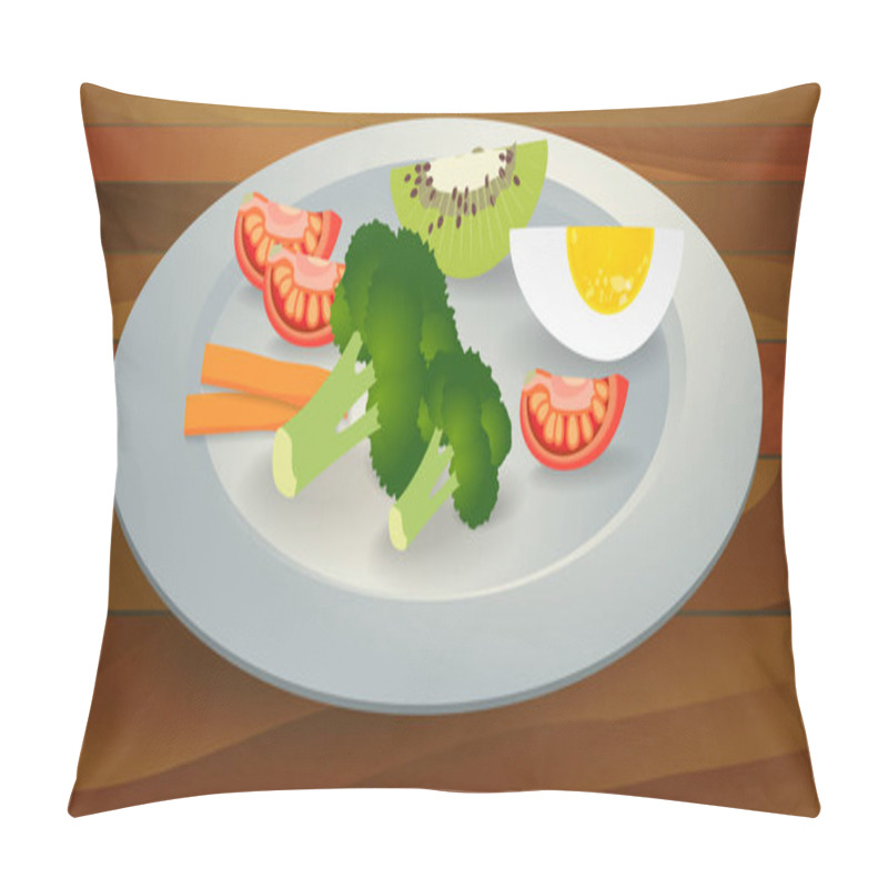 Personality  BLW, Baby Led Weaning, Egg, Fruits And Vegetables On A Plate, Solid Food Pillow Covers