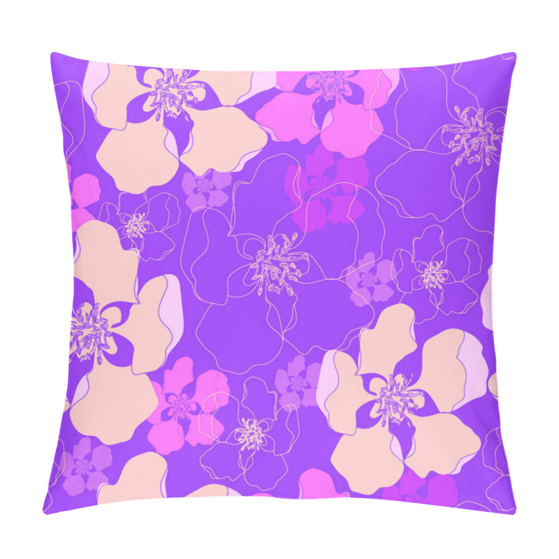 Personality  Seamless Pattern With Flowers. Hand Drawn Floral Background. Artwork For Textiles, Fabrics, Souvenirs, Packaging And Greeting Cards. Pillow Covers