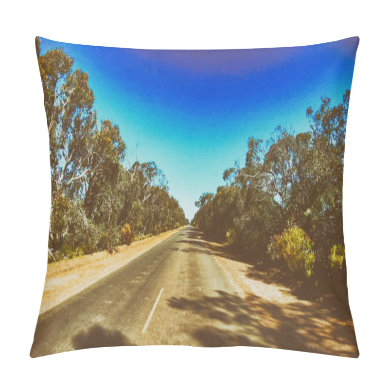 Personality  Unpaved Dirty Road Across The Forest, Vie From Car Front Pillow Covers