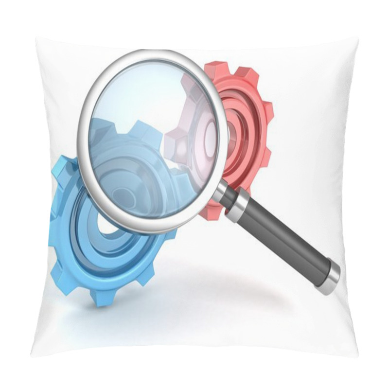 Personality  Magnifier Glass With  Work Gears Pillow Covers