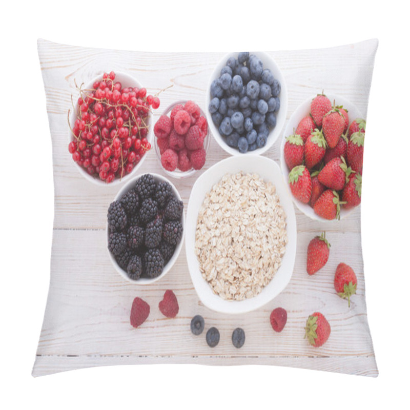 Personality  Breakfast - Berries, Fruit And Muesli Pillow Covers