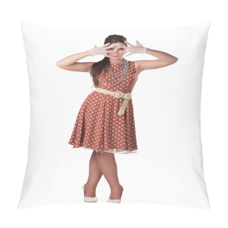 Personality  Girl In Polka Dot Dress Pillow Covers