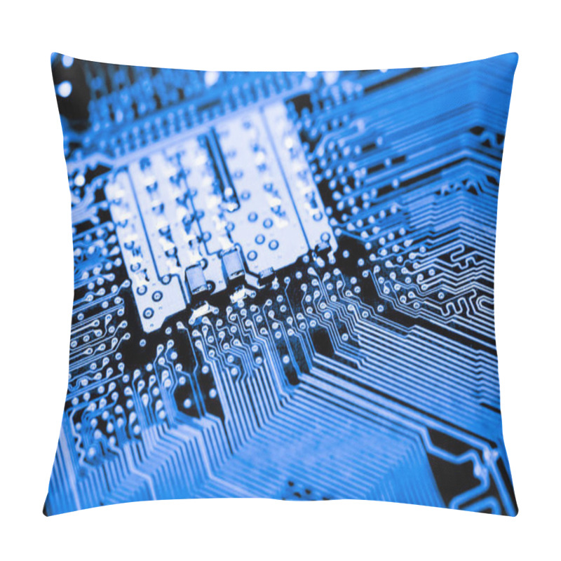 Personality  Abstract,close Up Of Circuits Electronic On Mainboard Computer Technology Background. (logic Board,cpu Motherboard,Main Board,system Board,mobo) Pillow Covers