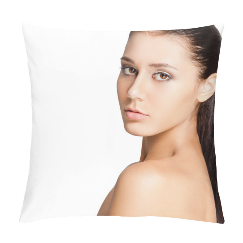 Personality  Beautiful Woman Face With Clear Skin Pillow Covers