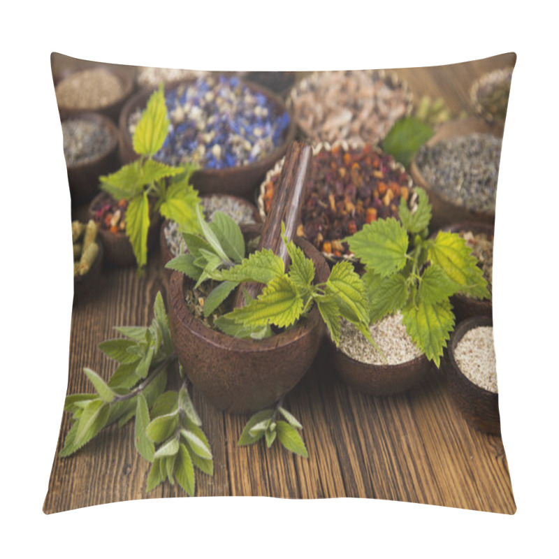 Personality  Assorted Natural Medical Herbs Pillow Covers