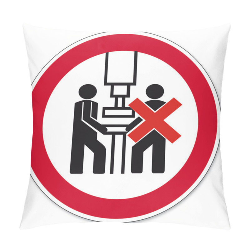 Personality  Prohibition Signs BGV Icon Pictogram Machine Shall Be Operated By One Person Pillow Covers