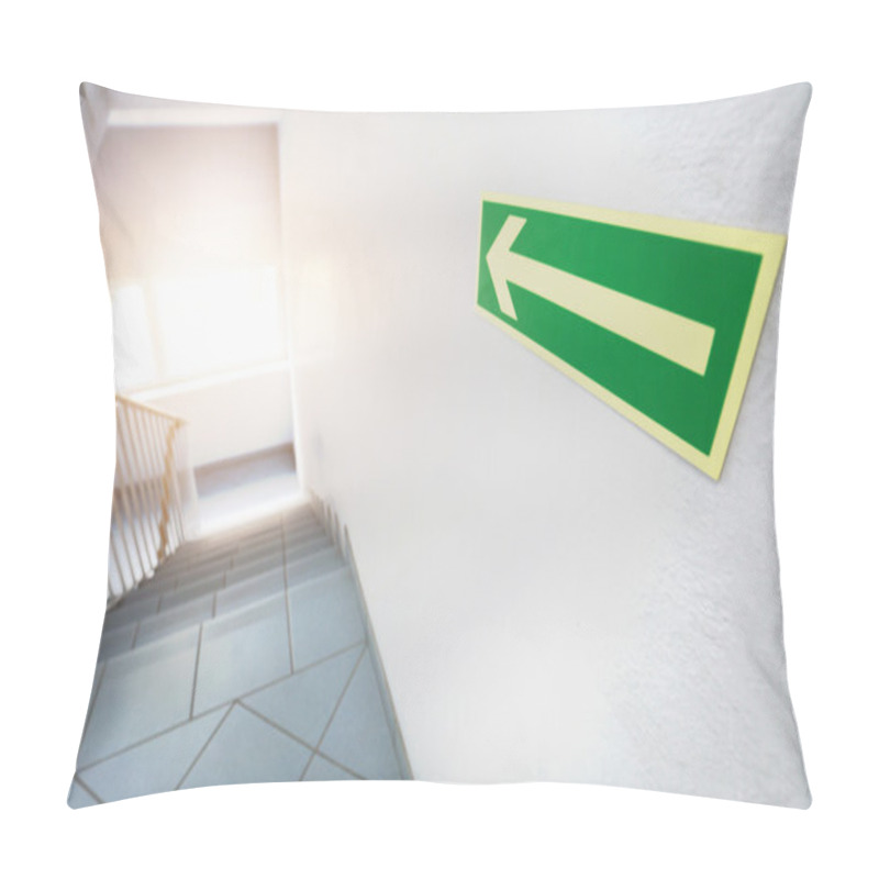 Personality  Emergency Exit With Green Arrow Sign Pillow Covers