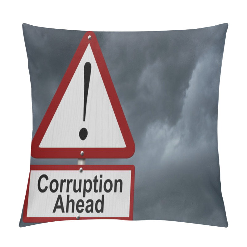 Personality  Corruption Ahead Caution Sign Pillow Covers