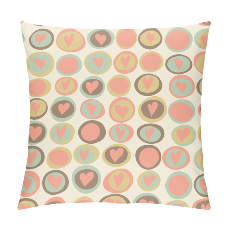 Personality  Cartoon Hearts And Circles Seamless Pattern Pillow Covers