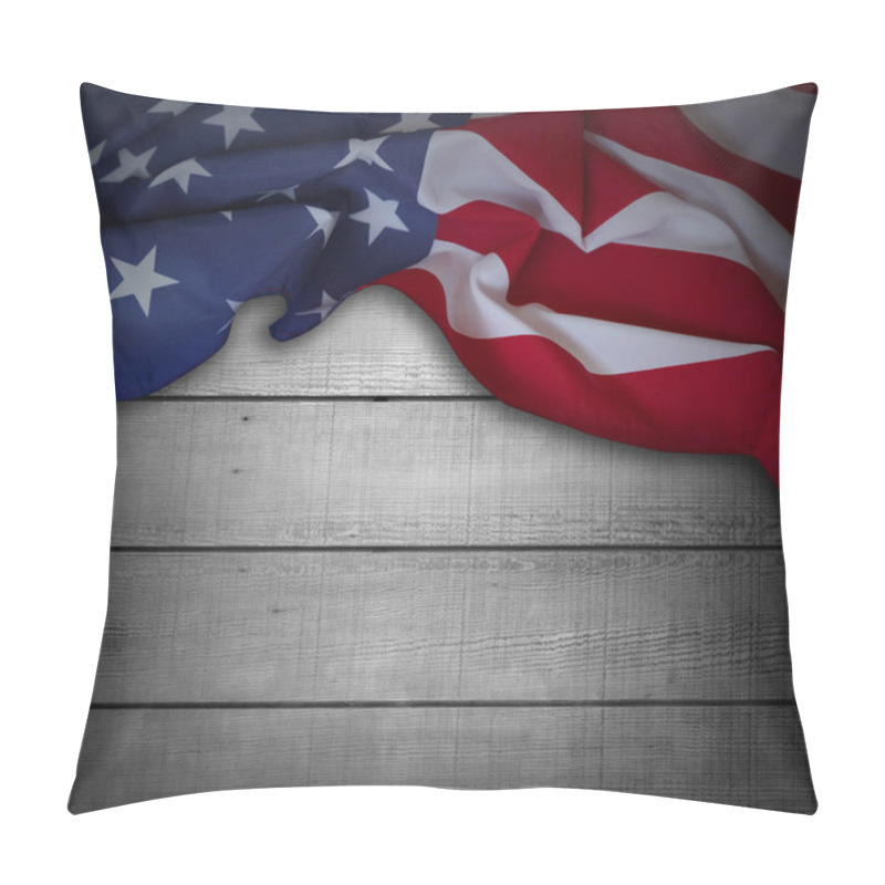 Personality  American Flag On Boards Pillow Covers