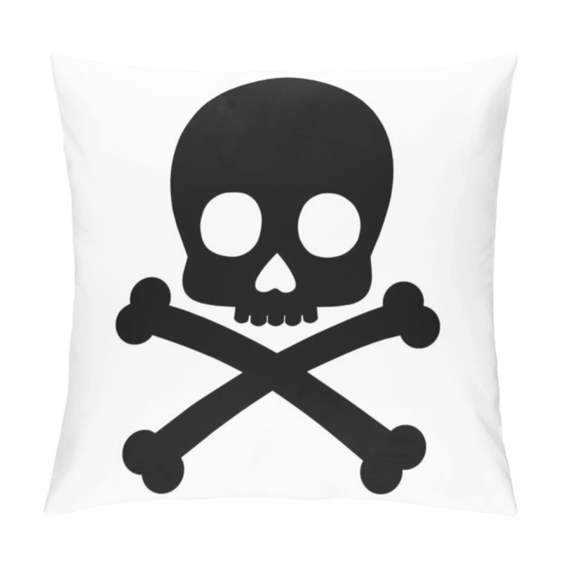 Personality  Skull And Crossbones Illustration On White Background As Warning Symbol Pillow Covers