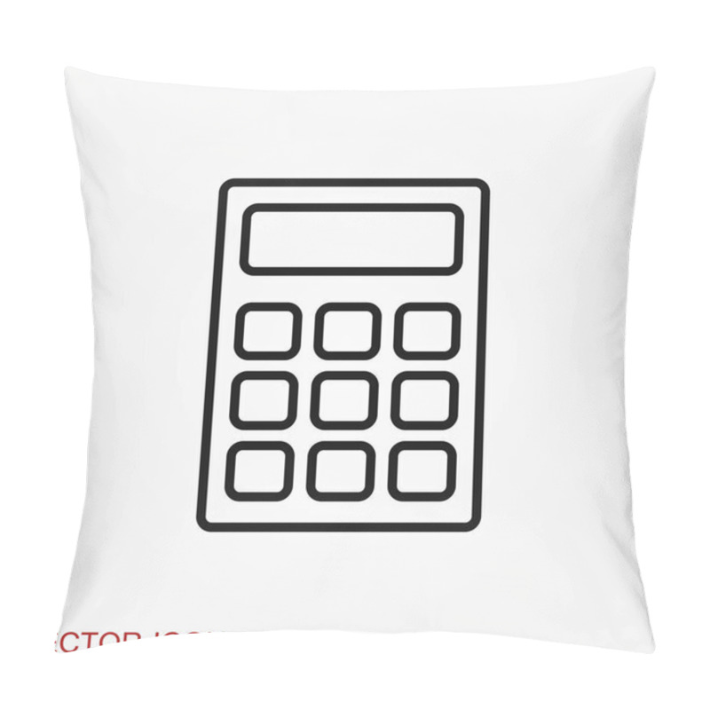 Personality  Calculator Icon Vector. Savings, Finances Sign, Economy Concept Pillow Covers