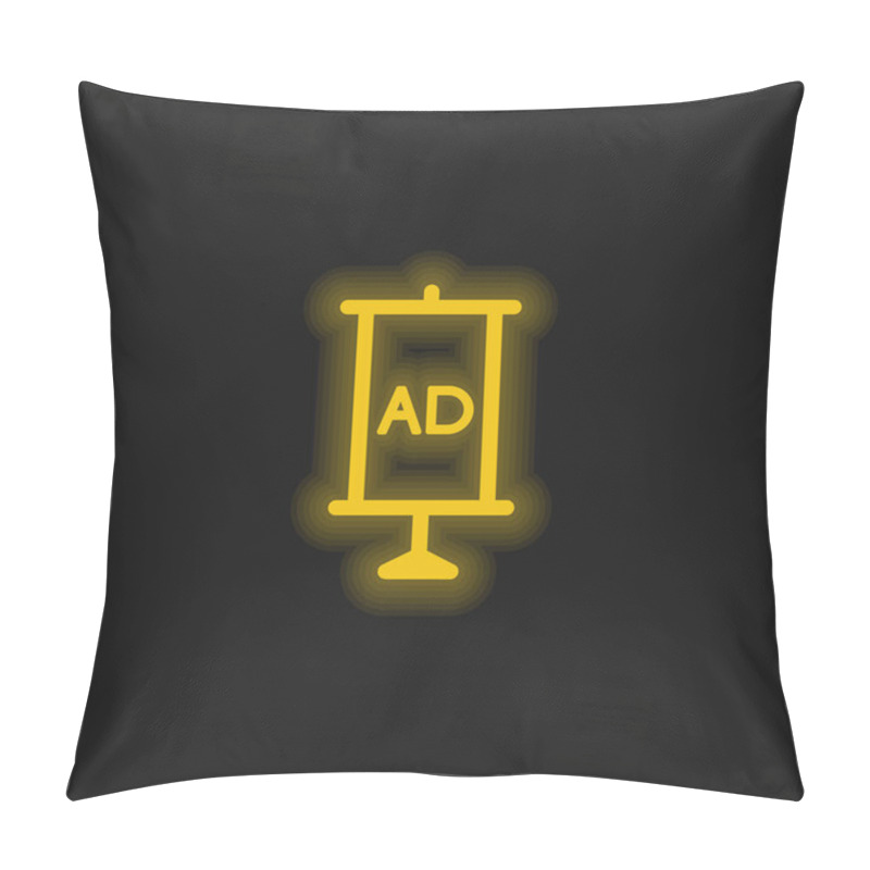 Personality  AD Board Yellow Glowing Neon Icon Pillow Covers