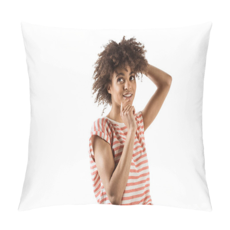 Personality  Thoughtful Woman Looking Away Pillow Covers