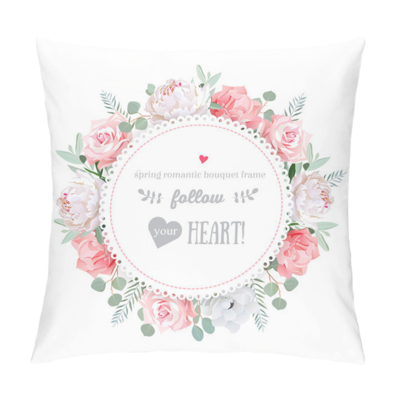 Personality  Delicate Wedding Floral Vector Design Frame Pillow Covers