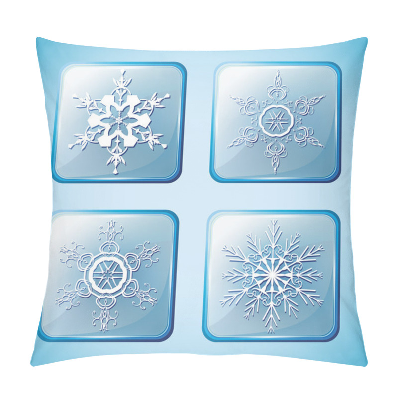 Personality  Set 2 Of Winter Icons With Snowflakes Pillow Covers