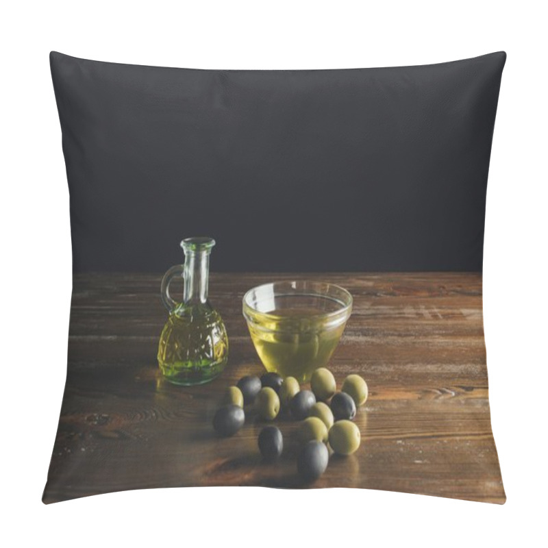 Personality  Glass Bottle And Bowl With Olive Oil  Pillow Covers